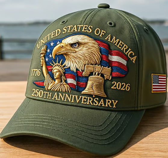 Embroidered American Eagle Head 250 Weeks Old Baseball Cap